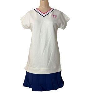 Owillo Girls XL Tennis Dress Short Sleeve french terry New preppy